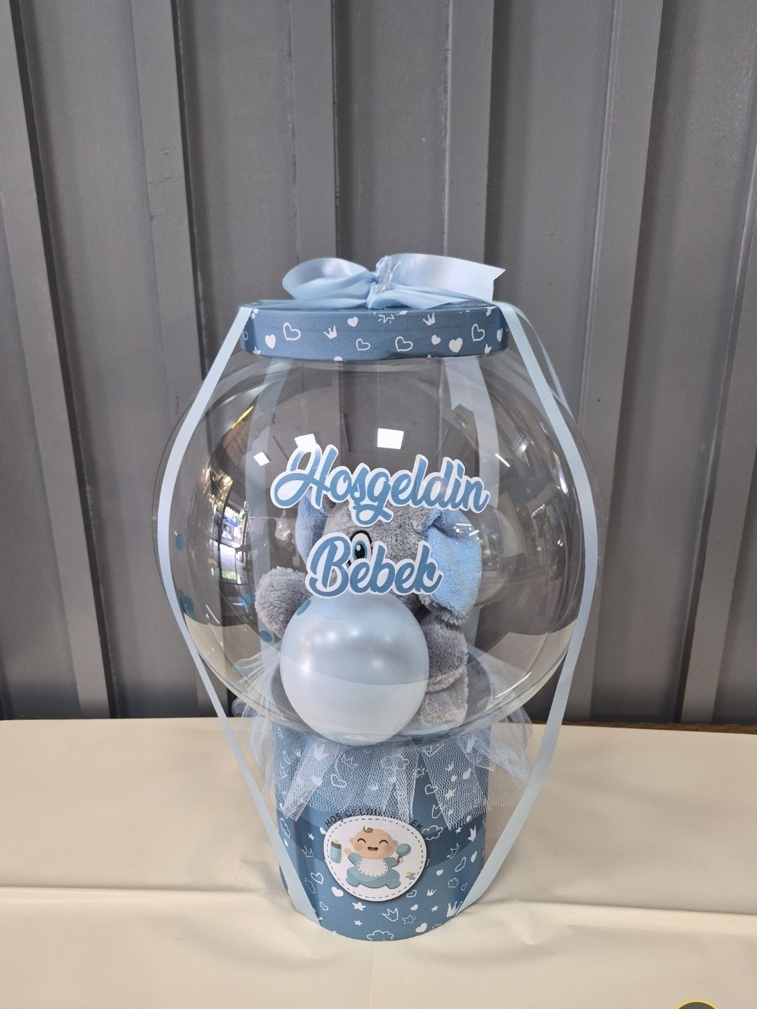 MAVİ BALONLU YENİ DOĞAN KUTUSU 