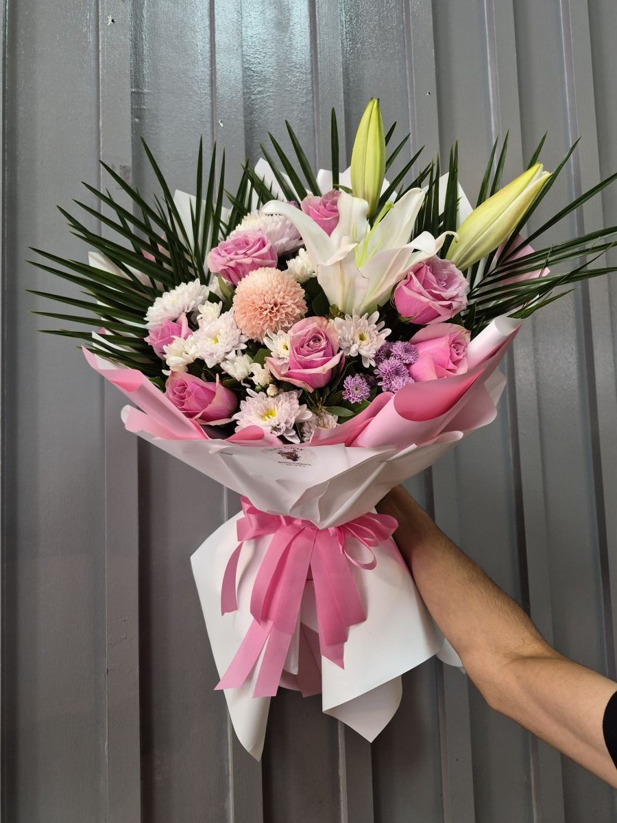 LİLYUM PEMBE GÜL BUKETİ